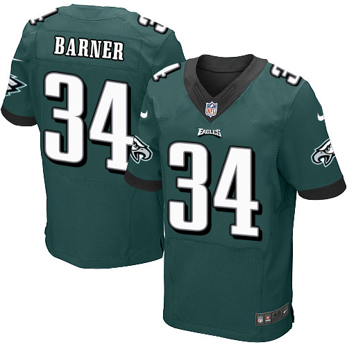 Men's Elite Kenjon Barner Nike Jersey Midnight Green Home - #34 NFL Philadelphia Eagles